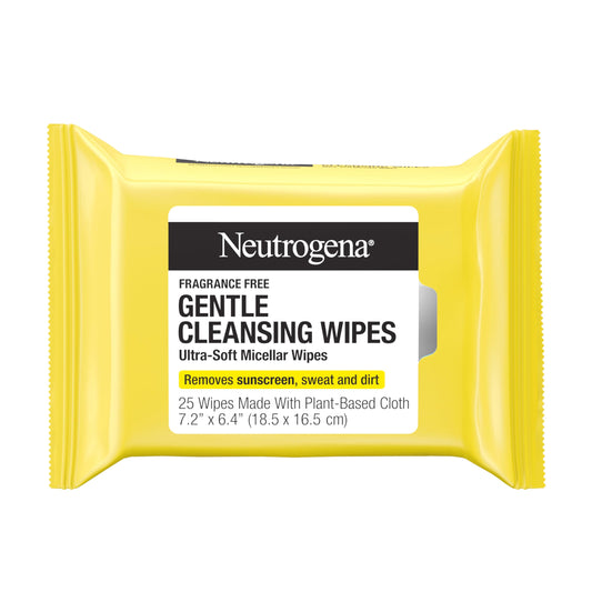 Neutrogena Gentle Facial Cleansing Wipes, Ultra-Soft Micellar Cleansing Wipes for Effortless Cleansing Made Gentle, Fragrance Free Face Wipes