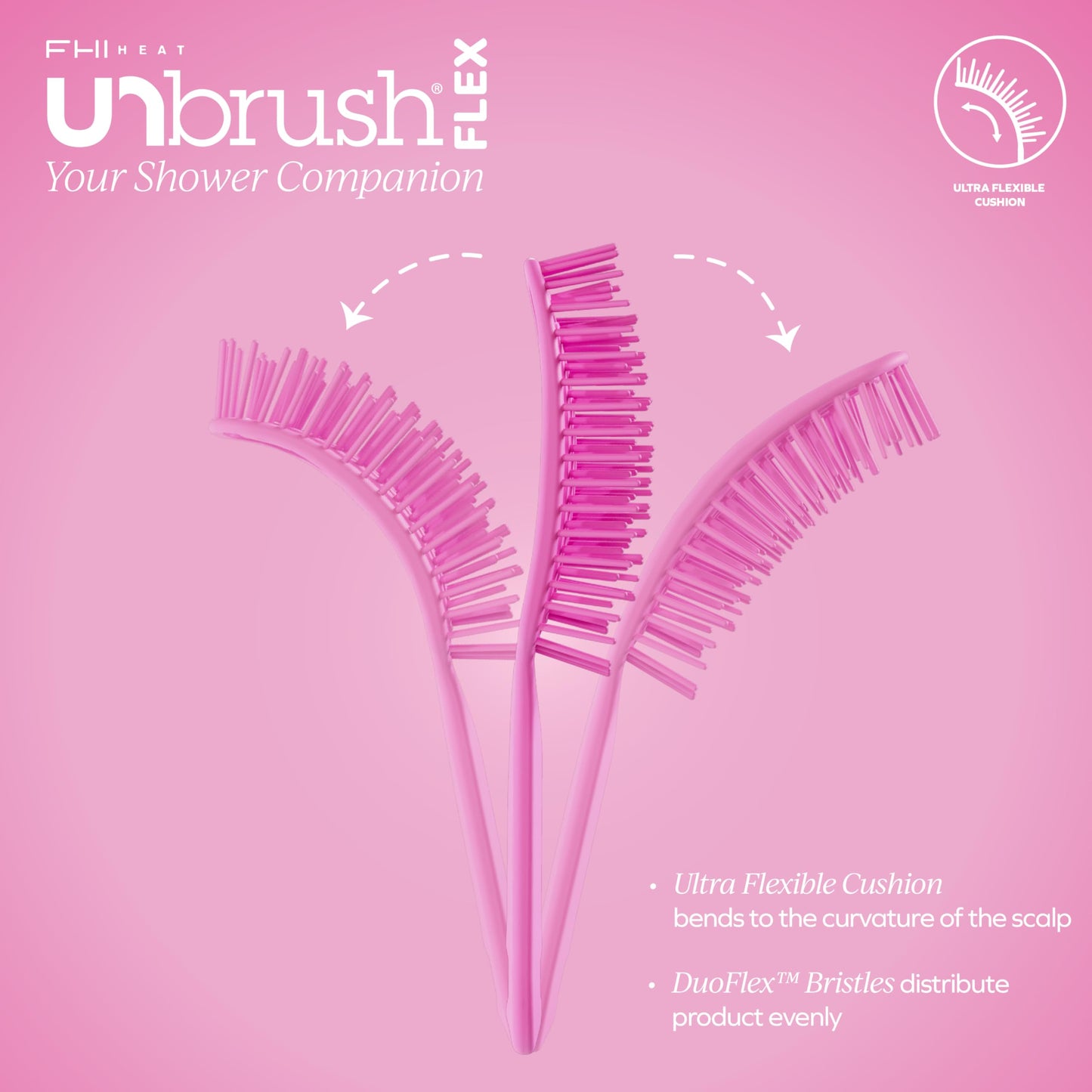 FHI Heat UNbrush Flex Detangling Brush - Ultra-Flexible, Pain-Free Hair Brush Detangler with DuoFlex Anti-Static Bristles for Removing Tangles Beauty and Personal Care FHI Heat