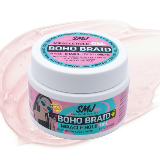 SMJ BOHO BRAID GEL - Extreme Miracle Hold for 3A-4C Hair type | USA Brand | Made in Korea | High Grip & Shine for Braids, Edges, Locs & Twists - No