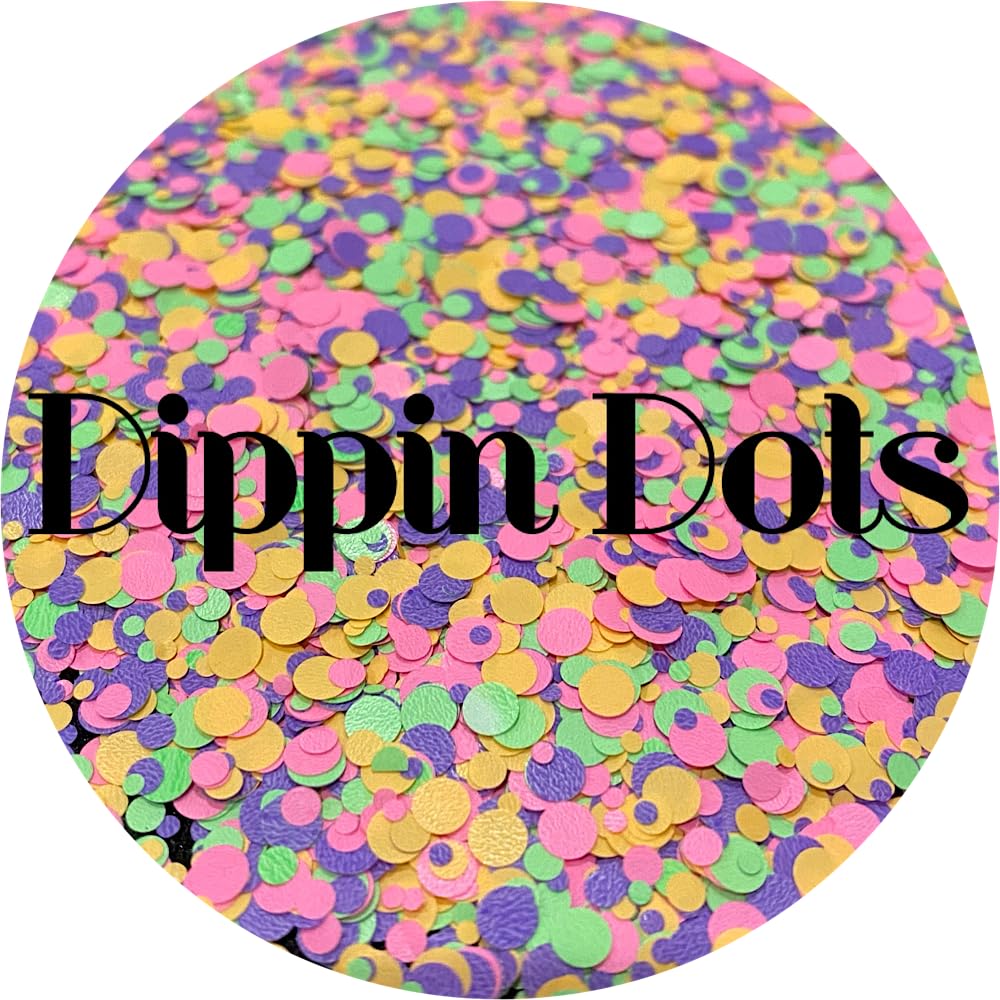 Rainbow Dots Polyester Glitter | Craft Glitter | Glitter for Arts & Crafts | Tumblers | Cosmetics | Nails | Epoxy Resin Art | Slime | DIY | Body