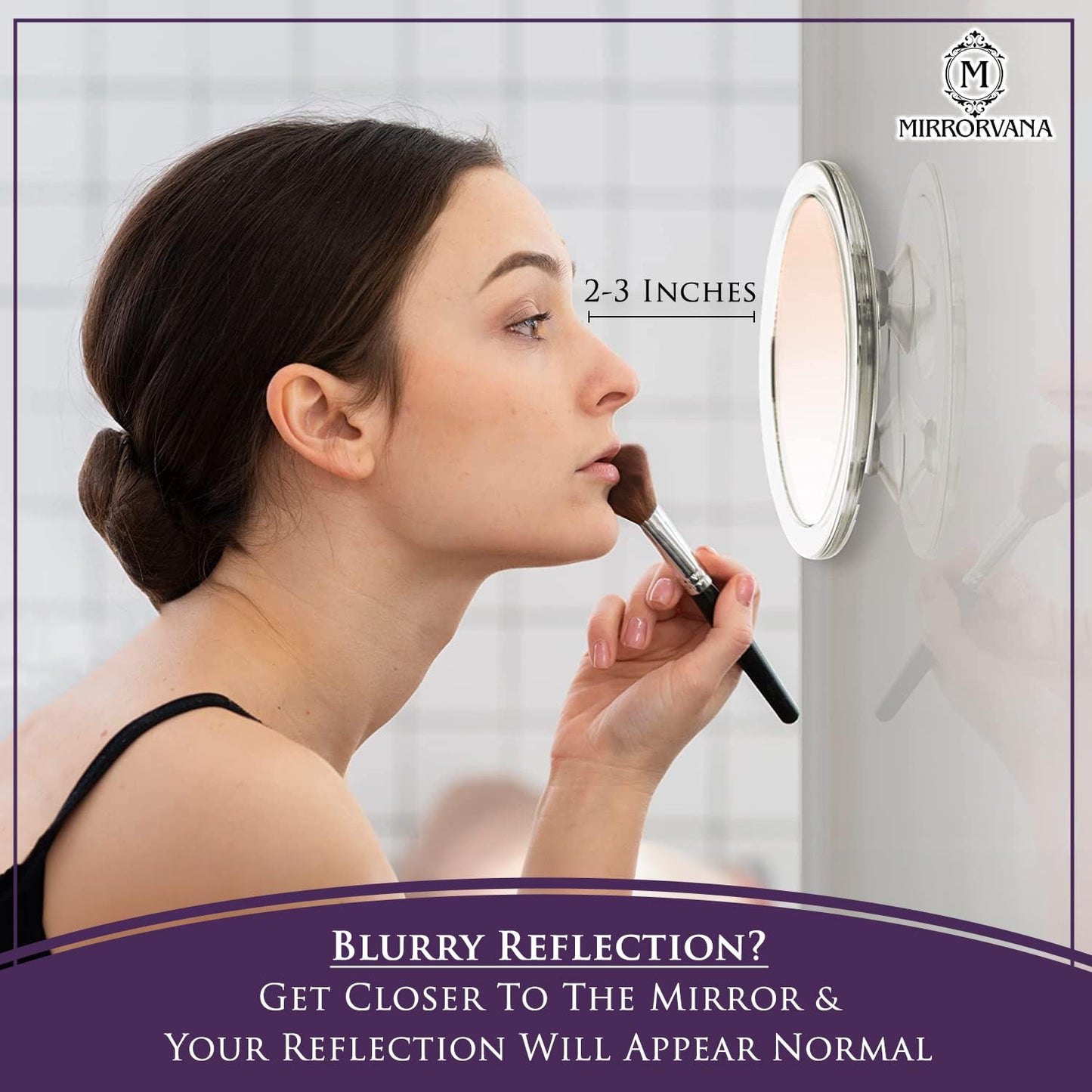 MIRRORVANA 20X & 15X Magnifying Mirror Set with 3 Suction Cups Each - Compact & Travel Ready Mirror for Makeup - Sizes: 6" and 4" Wide