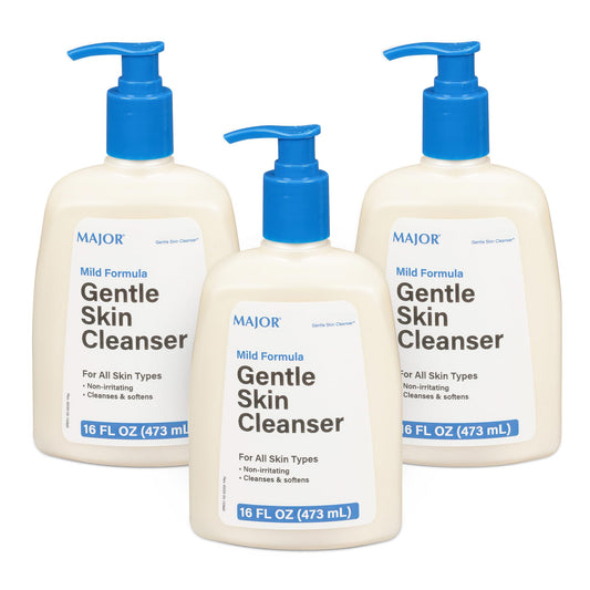 MAJOR Gentle Skin Cleanser for All Skin Types - Non-Irritating, Mild Formula - Cleanses and Softens - Fragrance-Free - 16 Fl Oz (3 Pack)