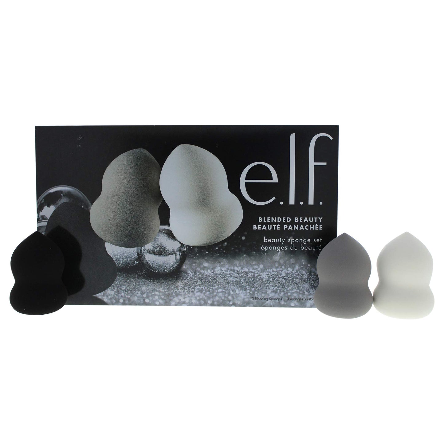 e.l.f. Cosmetics Blended Beauty Sponge Set, Three Sponges for Flawless Makeup Application