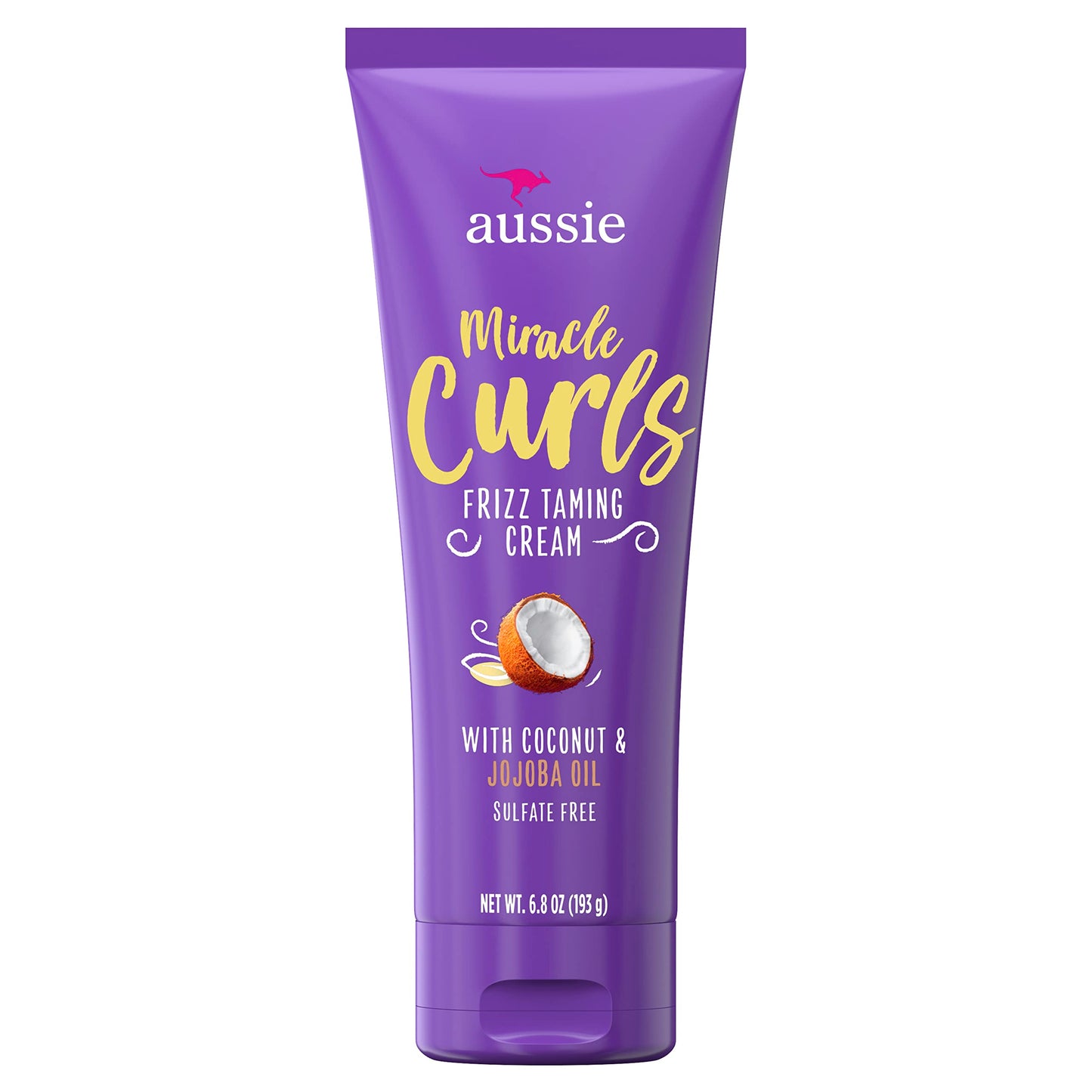 Aussie Miracle Curls Frizz Taming Curl Cream With Coconut & Jojoba Oil, 6.8 oz
