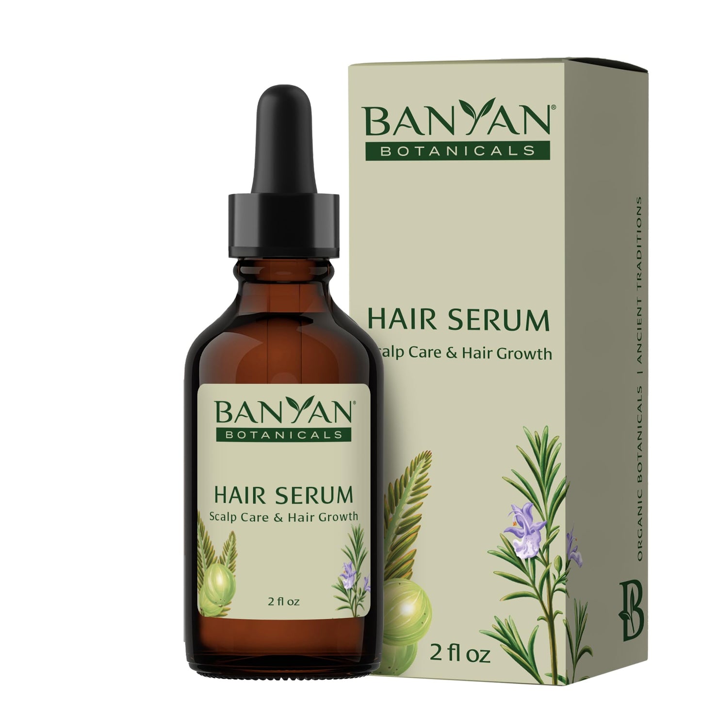 Banyan Botanicals Hair Serum - Ayurvedic Herbal Oil for Scalp Care & Healthy Hair Growth - with Organic Amla, Rosemary & Castor Oil - 2 fl oz - Vegan