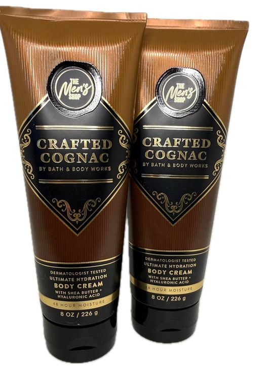 Bath & Body Works Crafted Cognac Body Cream 2-Pack - Warm Rich Daily Moisturizer