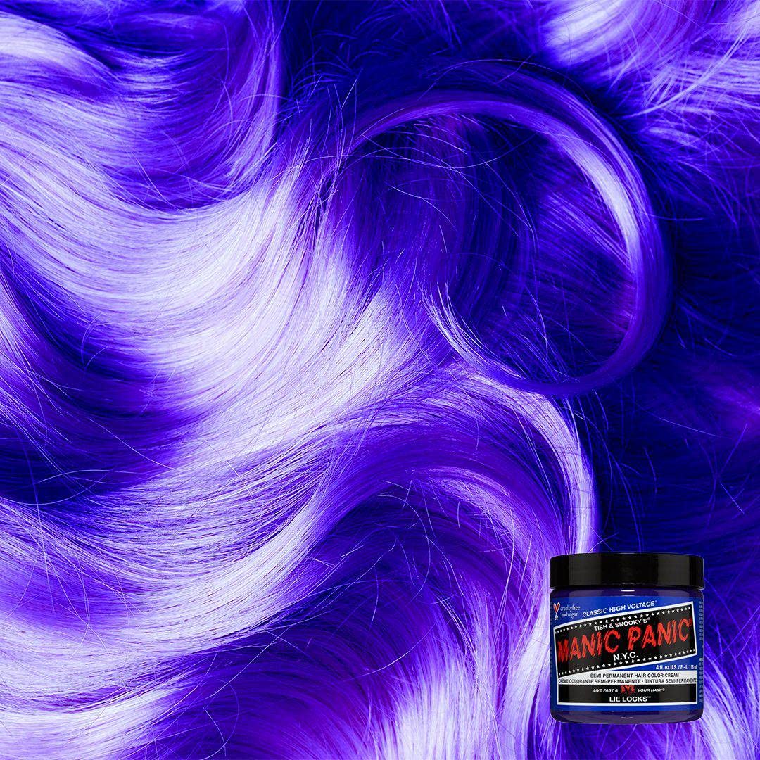 MANIC PANIC Classic Lie Locks Semi Permanent Hair Color - Medium Indigo Purple Hair Dye for Women & Men That Lasts 4-6 Weeks - Vegan, Ammonia