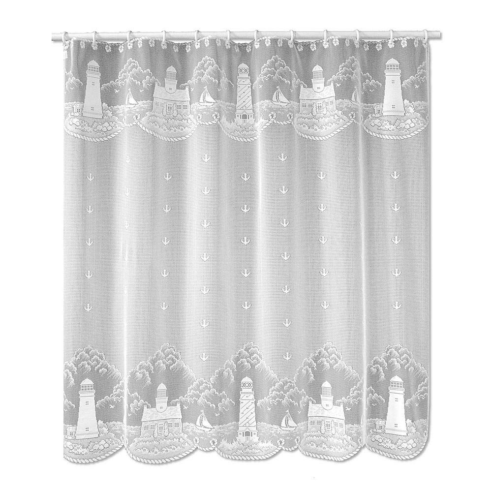 Heritage Lace Lighthouse 72x72 Shower Curtain, White