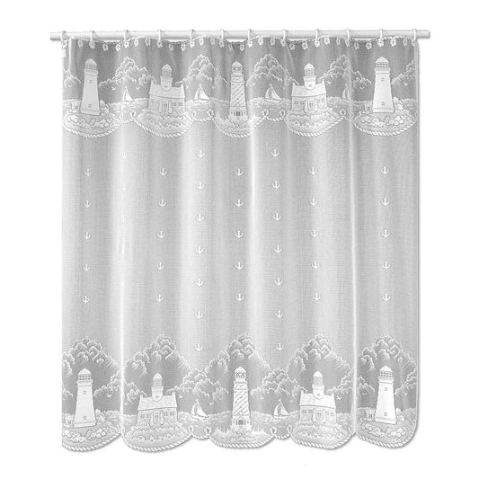 Heritage Lace Lighthouse 72x72 Shower Curtain, White