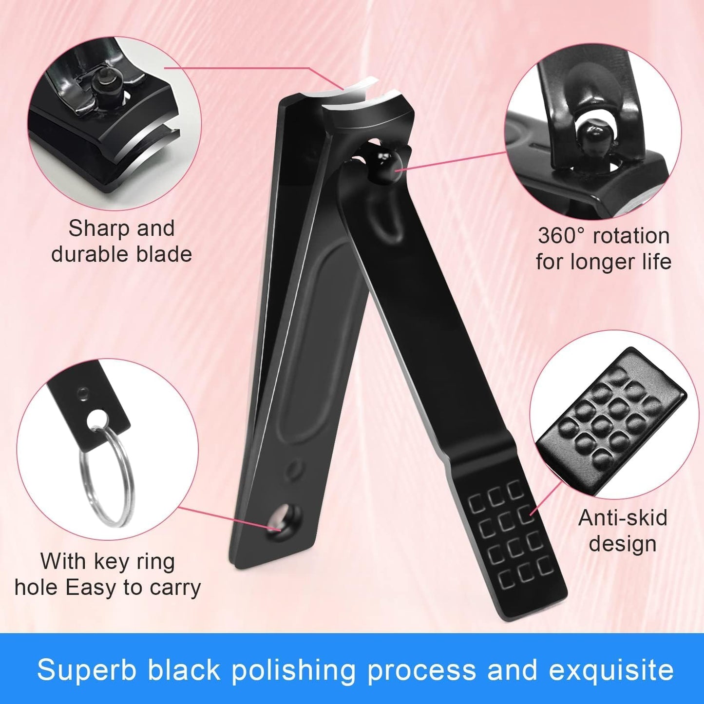 Fangze Tweezers and Fingernail Clippers Kit, 8 Pcs Professional Tweezer Nail Clipper Set Stainless Steel Manicure Tools with Case for Men Women