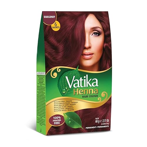 Vatika Naturals Permanent Hair Dye Burgundy, 100% Grey Coverage, Ammonia-Free, for Rich, Long-Lasting Color, No Damage, for Healthy, Vibrant Hair - 6