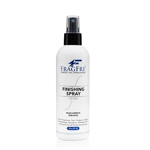 FRAGFRE Hair Finishing Spray 8 oz - Flexible Soft Hold - Hair Spray for Sensitive Skin - Fragrance Free Hypoallergenic Parabens Free - Non Irritating