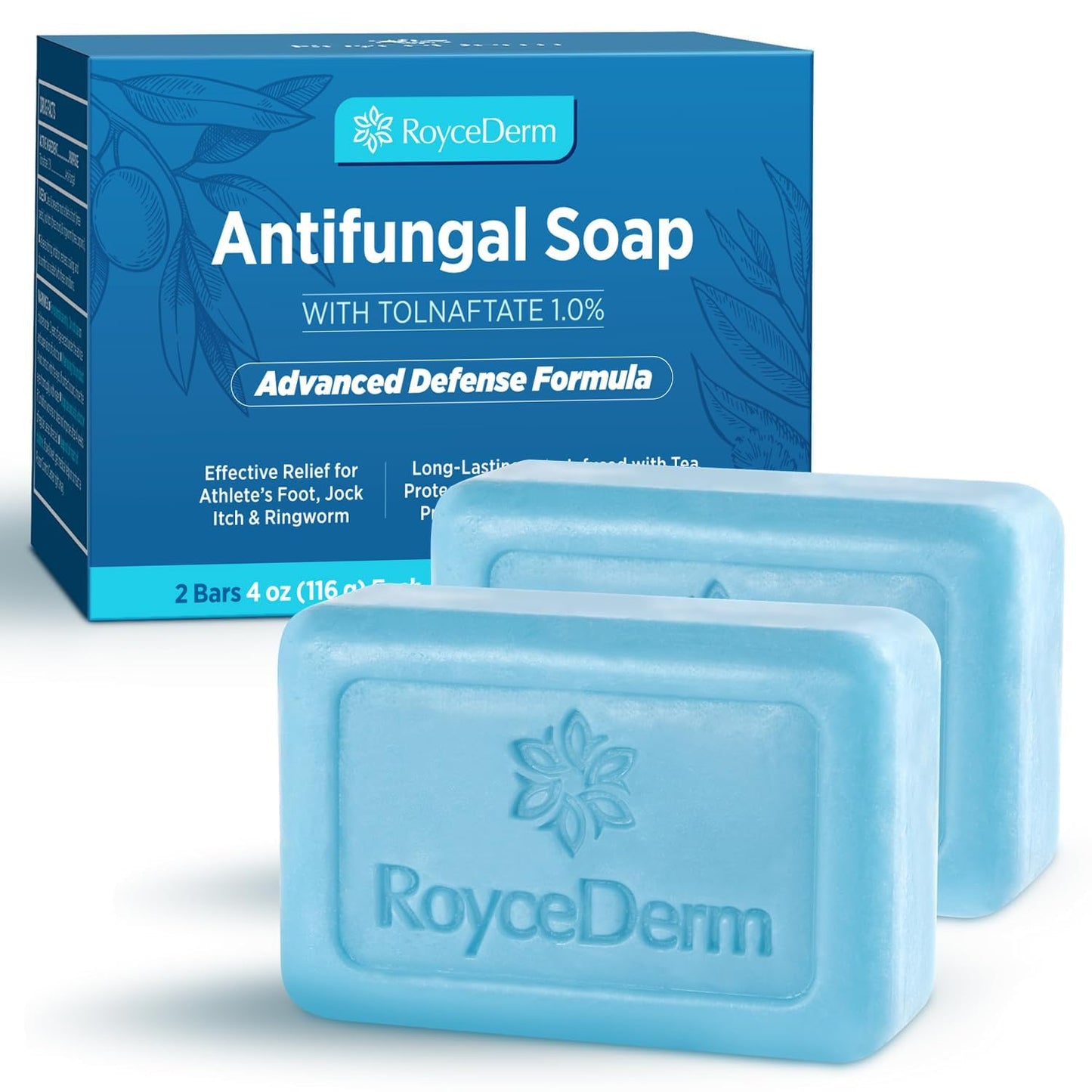 Roycederm Antifungal Soap Bar with Tolnaftate 1% - Extra Strength Medicated Treatment for Athlete’s Foot, Jock Itch & Ringworm - Tea Tree Oil Body Beauty & Personal Care Roycederm