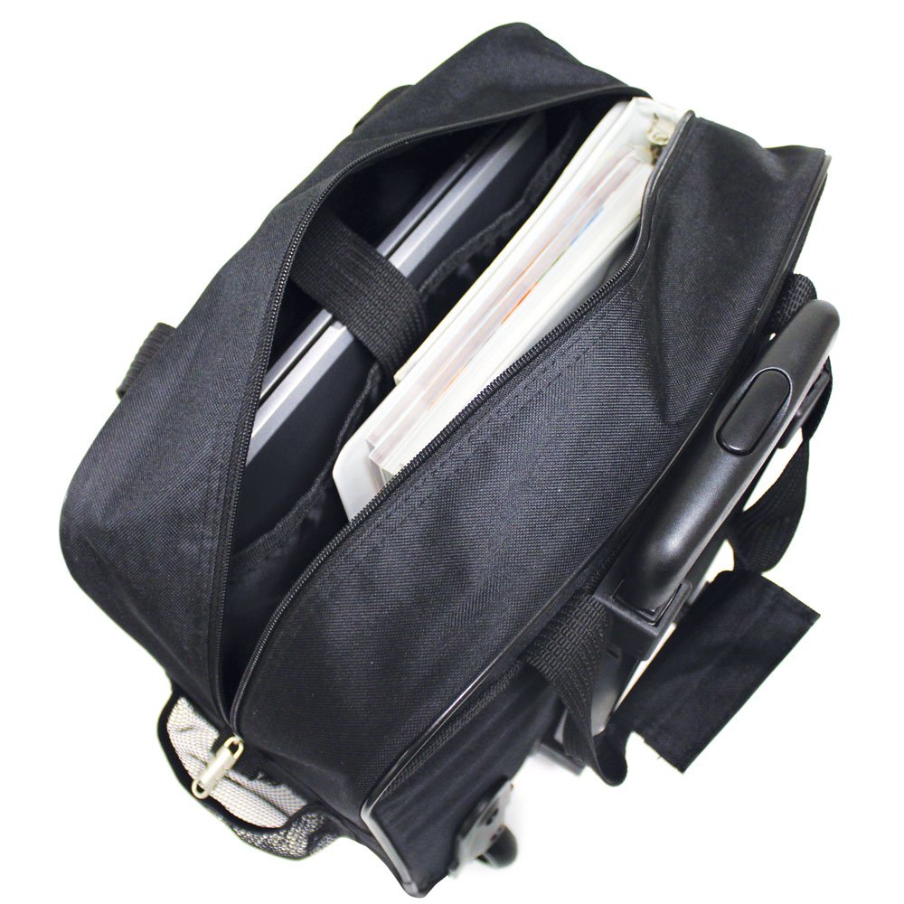 Preferred Nation Rolling Laptop Computer Case Wheeled Trolley Bag Fits 15.4" Laptop | TSA Approved Carry On, Locking Handles Skate Wheels. Black