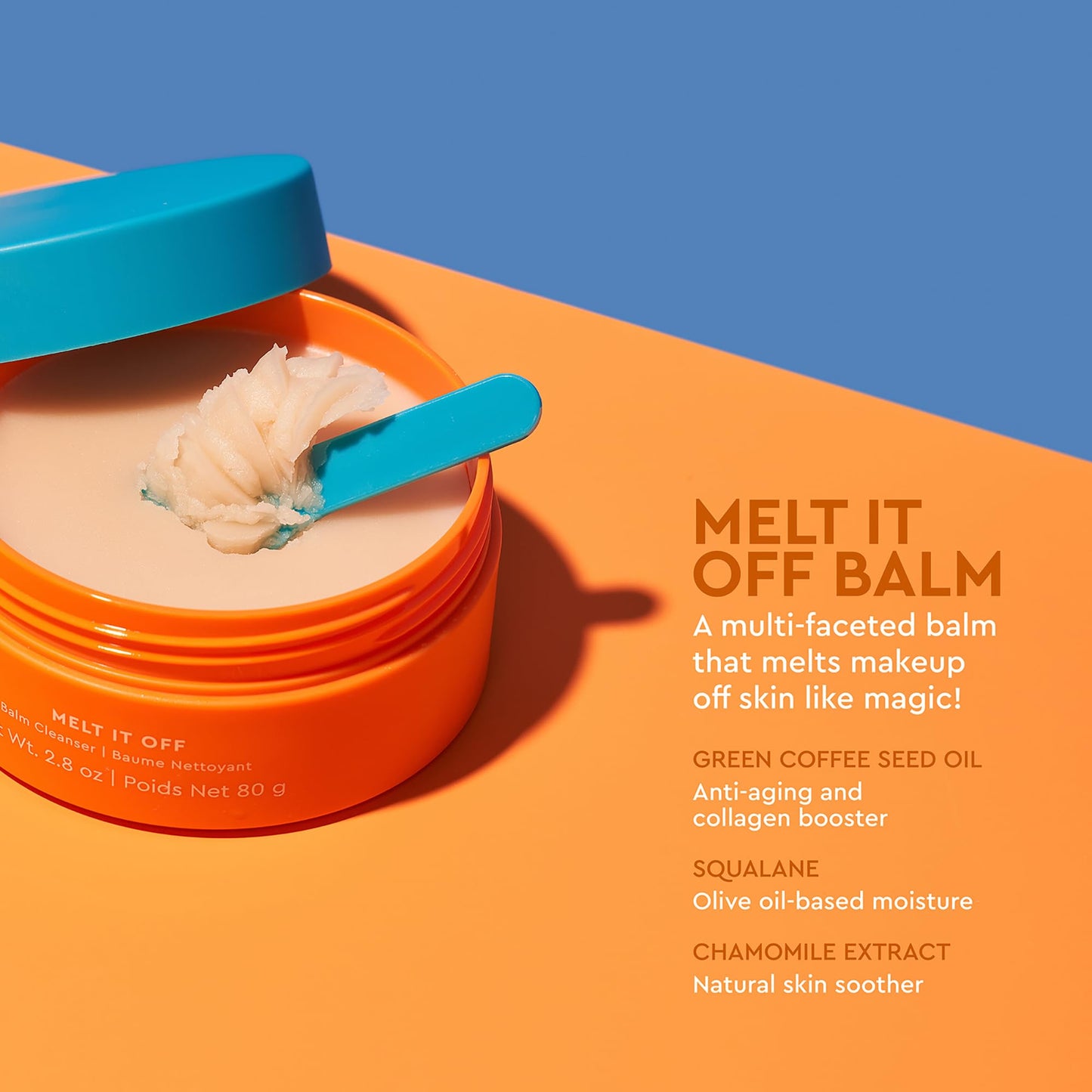 Relevant Melt It Off Balm Cleanser - Face Wash with Green Coffee Seed Oil and Chamomile - Gluten Free Facial Cleanser for All Skin Types - 2.8 oz