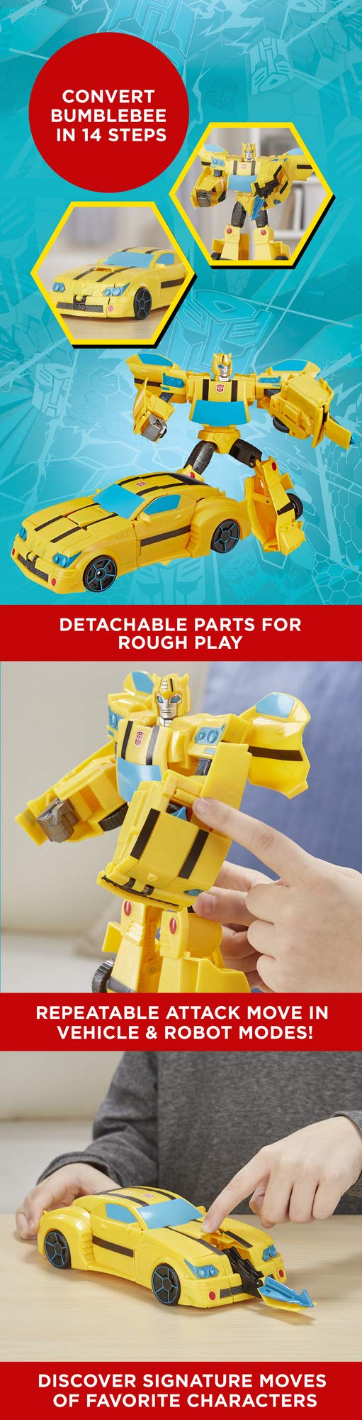 Transformers Cyberverse Action Attackers: Ultimate Class Bumblebee Action Figure Toy