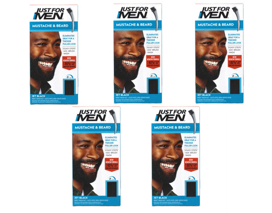 Just For Men Color Gel Mustache, Beard & Sideburns 115 Jet Black 1 Each (Pack Of 5)