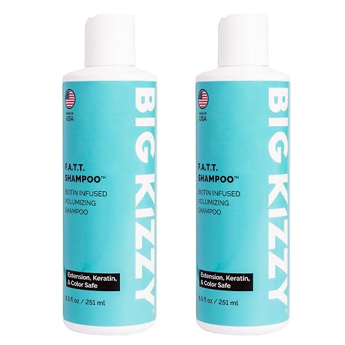 Volumizing Biotin Shampoo Set of 2, 8.5oz - Color, Keratin Treatment, Hair Extension Safe. Sulfate, Paraben & Oil Free, Body Building, Thickening