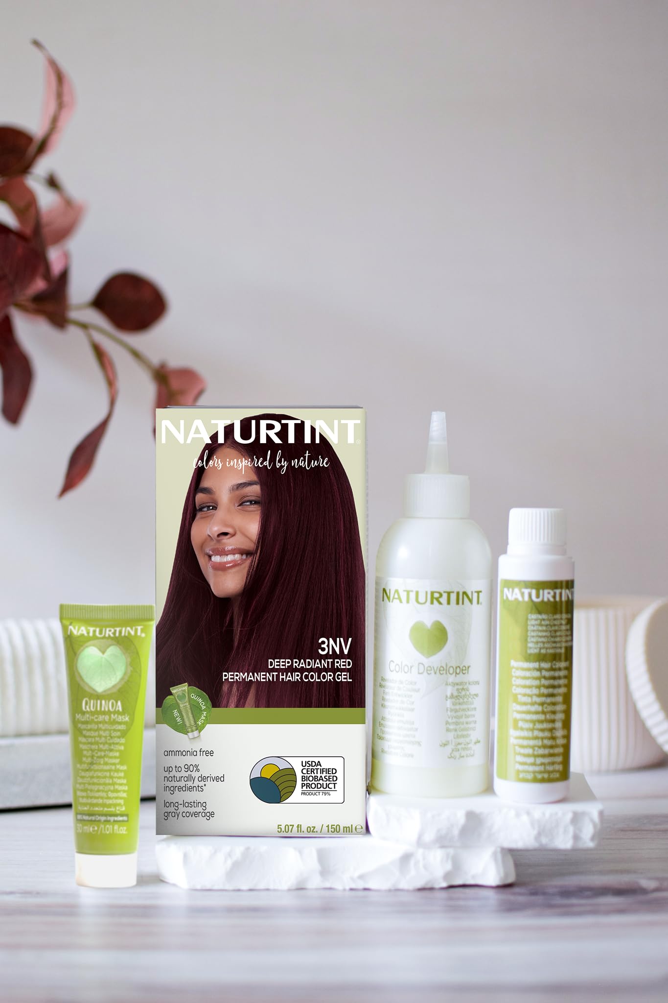Naturtint 3NV Radiant Red Permanent Hair Color (Pack of 1), Ammonia Free, Vegan, Cruelty Free, up to 100% Gray Coverage, Long Lasting Results