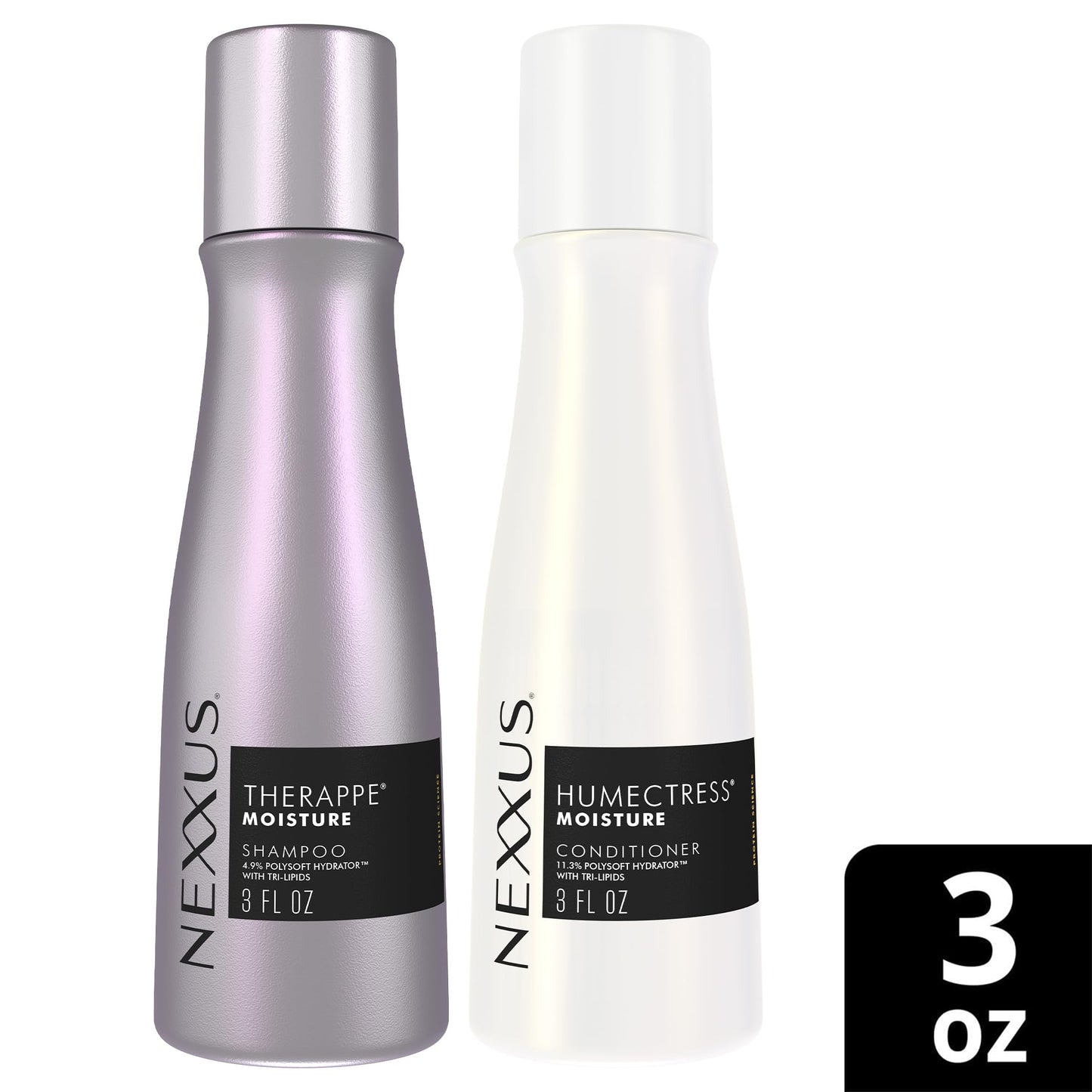 Nexxus Therappe Shampoo & Humectress Conditioner, Travel-Size (6 Sets, 12 Bottles), Elastin Protein & Green Caviar Revive Dry Hair with 24H Moisture Beauty and Personal Care Nexxus