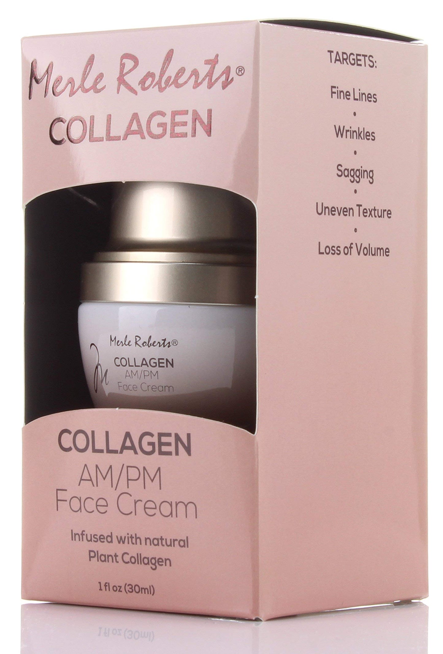 Merle Roberts Day and Night Face Cream with Collagen. Anti-Aging face cream for Wrinkles, Fine Lines, Uneven Skin Tone, and Dry Skin. 1 fl oz (1 Fl Oz