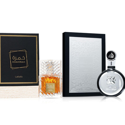 Lattafa Khamrah Eau de Parfum 100ml Fakhar Men Eau de Parfum 100ml - Long Lasting Arabian Fragrance Bundle for Men, Warm Spicy & Fresh Aromatic Beauty & Personal Care Lattafa