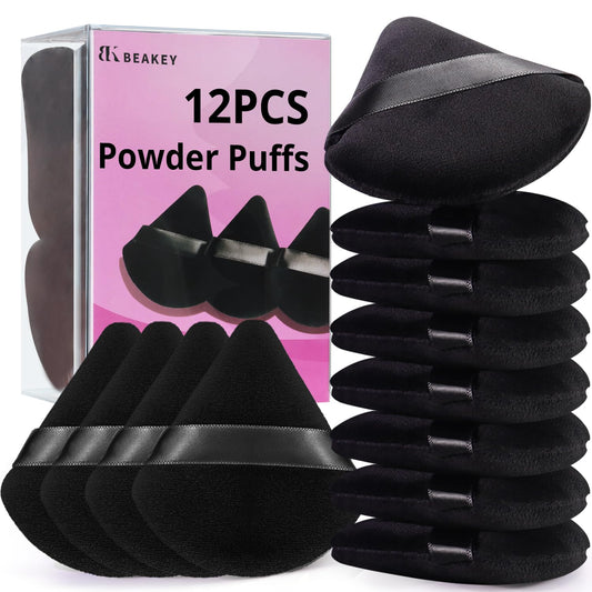 BEAKEY Powder Puff, 12pcs Face Triangle Powder Puffs for Loose & Foundation Beauty and Personal Care BEAKEY Default Title