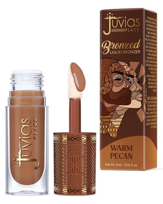 Juvia’s Place Bronzed Liquid Bronzer - Warm Pecan - Liquid Bronzer for Face w/Silky Blendable Texture - Buildable Coverage for Natural Contour