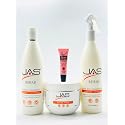 JAS Rehab Repairing Goat Milk + Calendula Shampoo 16 Fl Oz, Rehab Mask16 Fl Oz, Leave in Conditioner 16 Fl Oz -Free Starry Lip Plumping 10 Ml