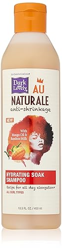 Curly Hair Products by SoftSheen-Carson, Dark and Lovely Au Naturale Anti-Shrinkage Hydrating Soak Shampoo, with Mango Oil and Bamboo Milk, For All
