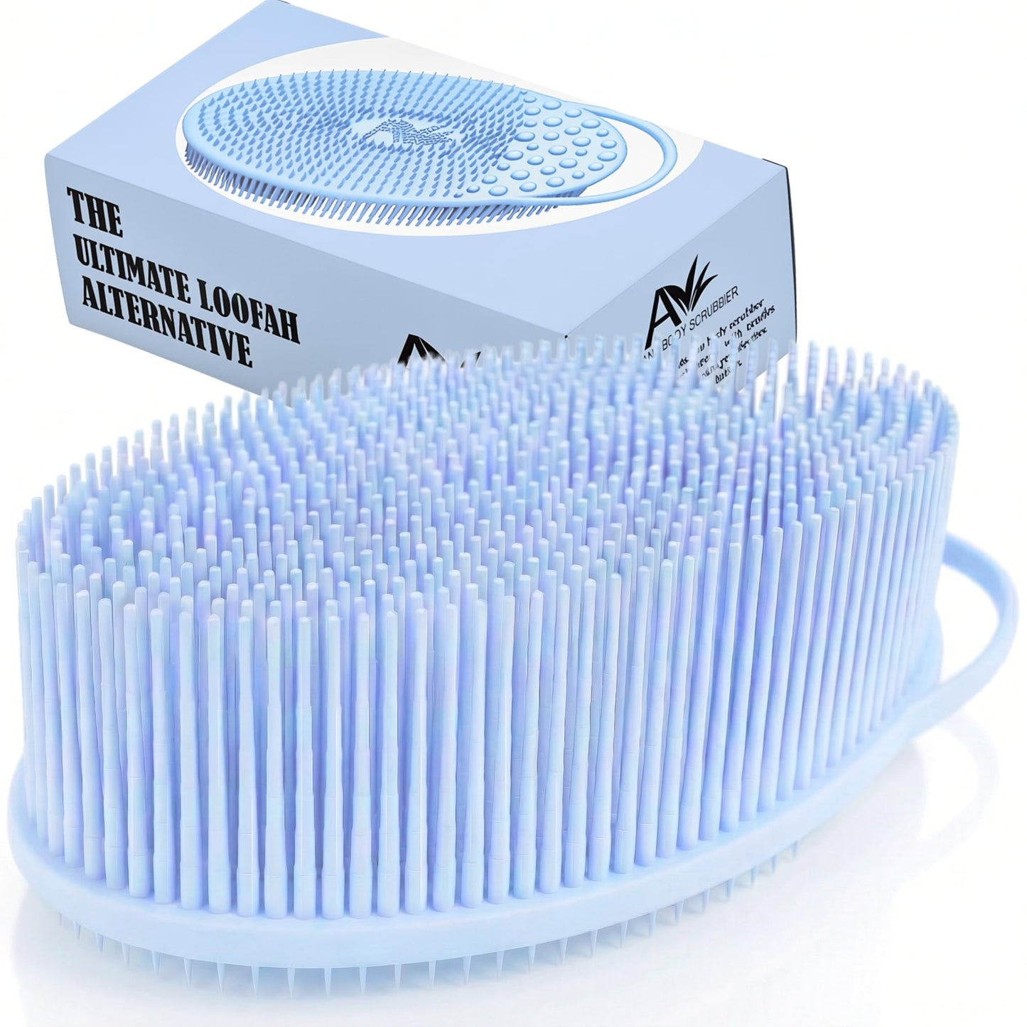 Avilana Premium Exfoliating Body Scrubber - Trusted Since 2017 - SGS Certified Silicone Bath Brush, Firm Bristles Smooth Rough Bumpy Skin Texture