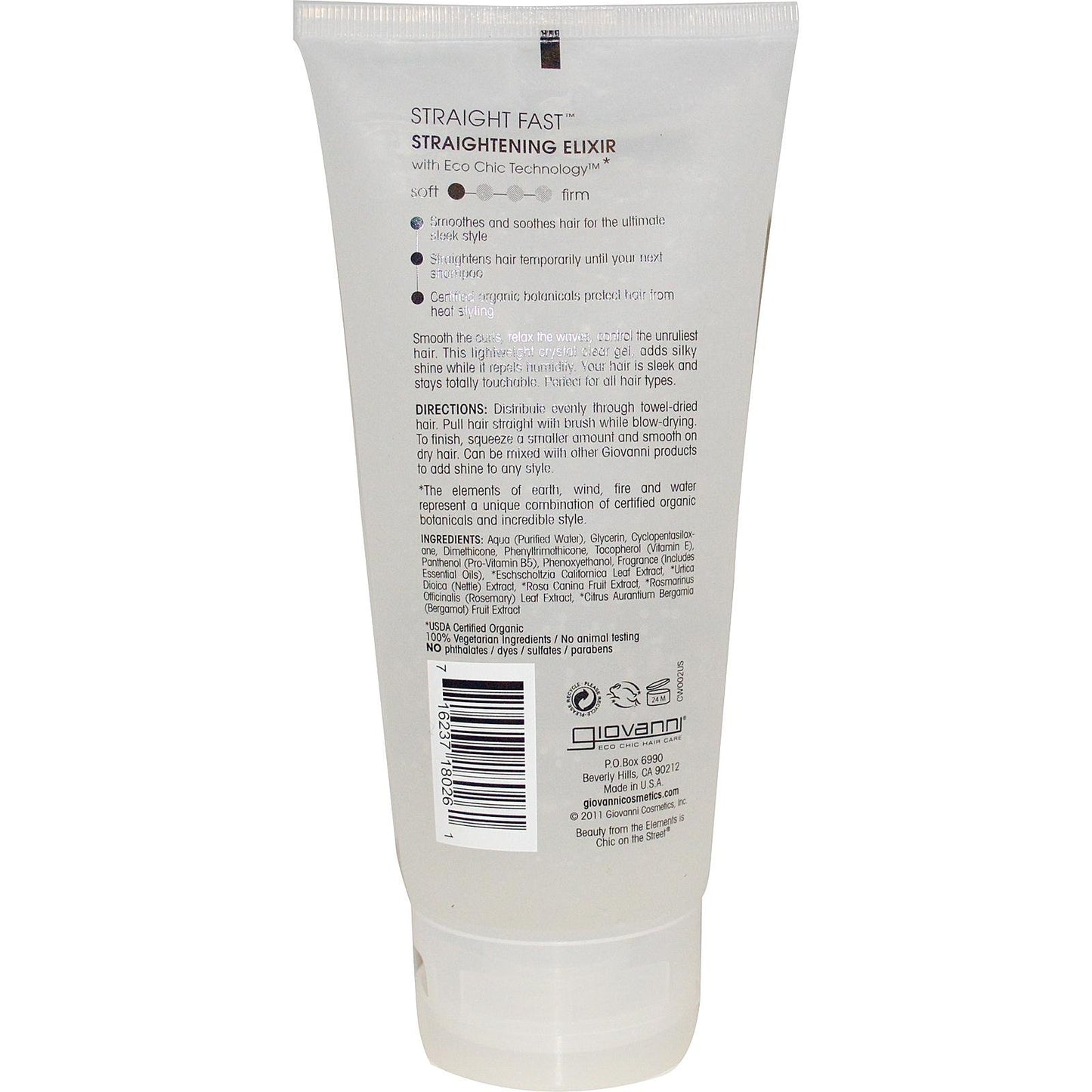 Giovanni Hair Care Straight Fast Hair Straightening Elixir 6.80 oz