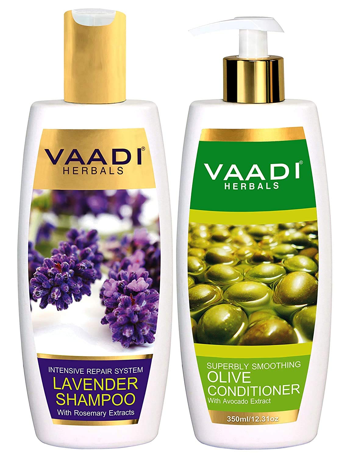 Vaadi Herbals Lavender Shampoo, 350ml with Olive Conditioner, 350ml