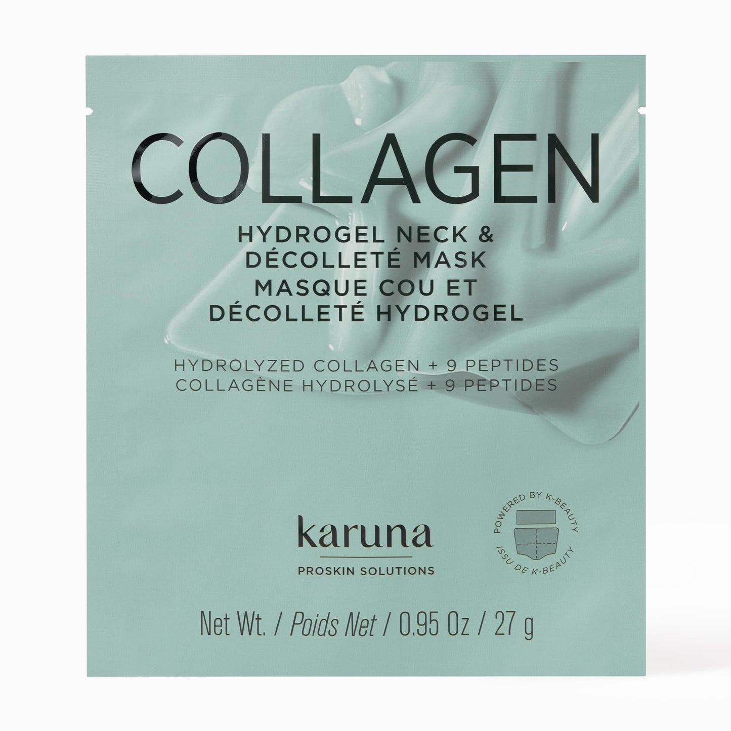Karuna Collagen Neck & Chest Hydrogel Mask 1-Pack | Firming & Hydrating K-Beauty Masks with Collagen, Peptides & Niacinamide | For Wrinkles & Sagging