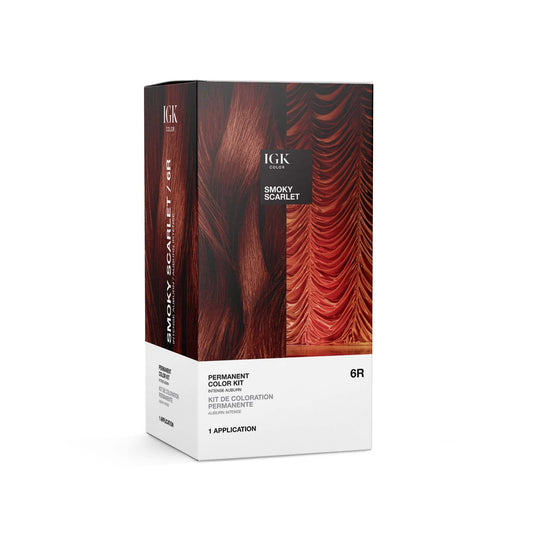 IGK Permanent Hair Dye Color Kit | 6R Smoky Scarlet - Intense Auburn | 100% Gray Color Coverage + Strengthen + Shine | Ammonia Free Beauty & Personal Care IGK