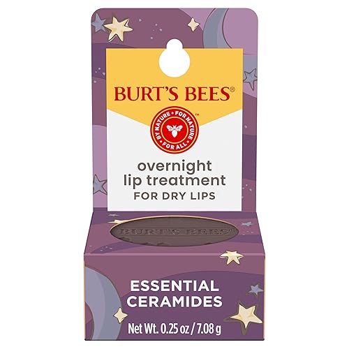Burt's Bees Original Overnight Intensive Lip Treatment, Moisturizing, Restorative, Reduces Fine Lines, Vitamin E, Ceramides Oils, Natural Origin Lip