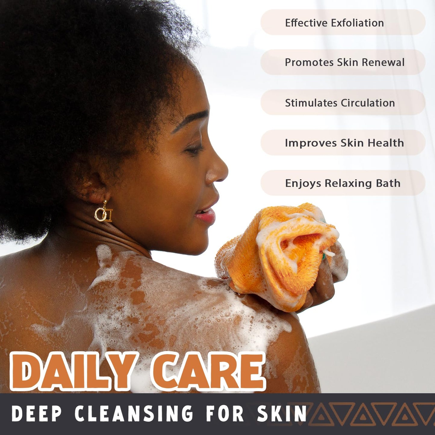 African Net Sponge Authentic - African Exfoliating Net Sponge Real African Wash Cloth Loofah - African Bath Sponge with Knots Exfoliator Net Beauty and Personal Care Hrsqu