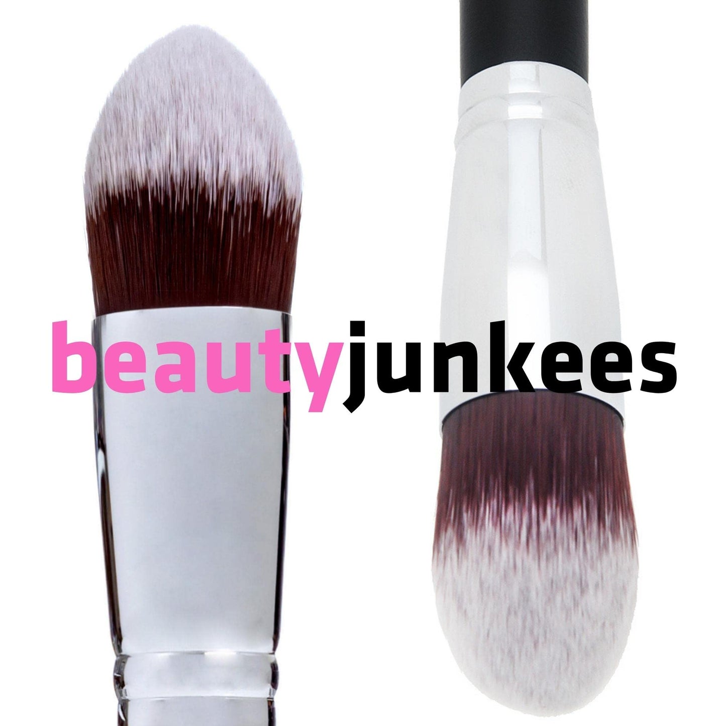 Under Eye Concealer Brush - Beauty Junkees Tapered Kabuki Brush with Soft Synthetic Bristles for Concealing, Blending, Setting, Buffing with Powder