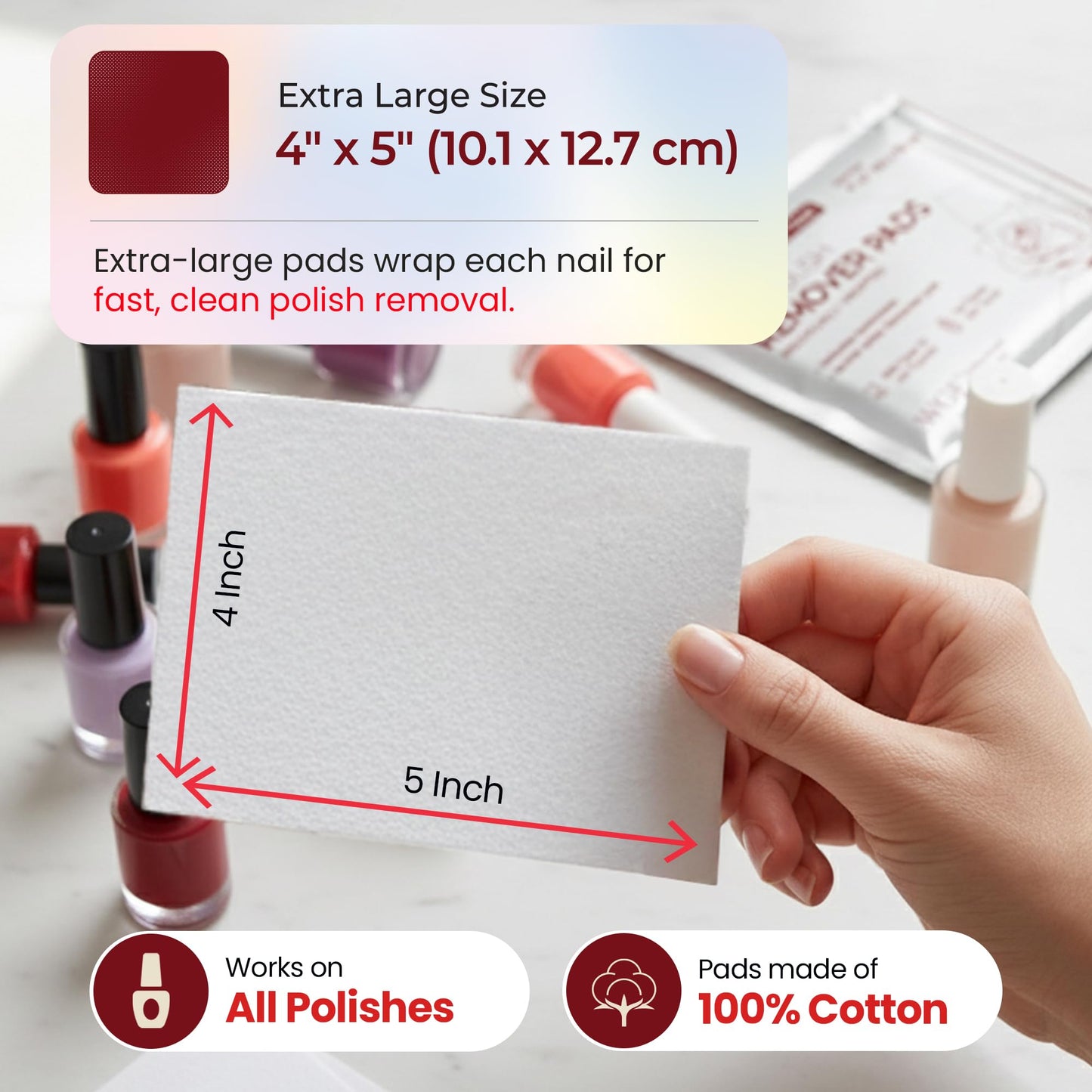 Nail Polish Remover Pads - 14 PCS - 100% Non-Acetone Gentle Formula - Individually Wrapped Wipes - Travel Size Fingernail Remover for Purse & Quick Beauty and Personal Care WGF PROFESSIONAL NAIL CARE