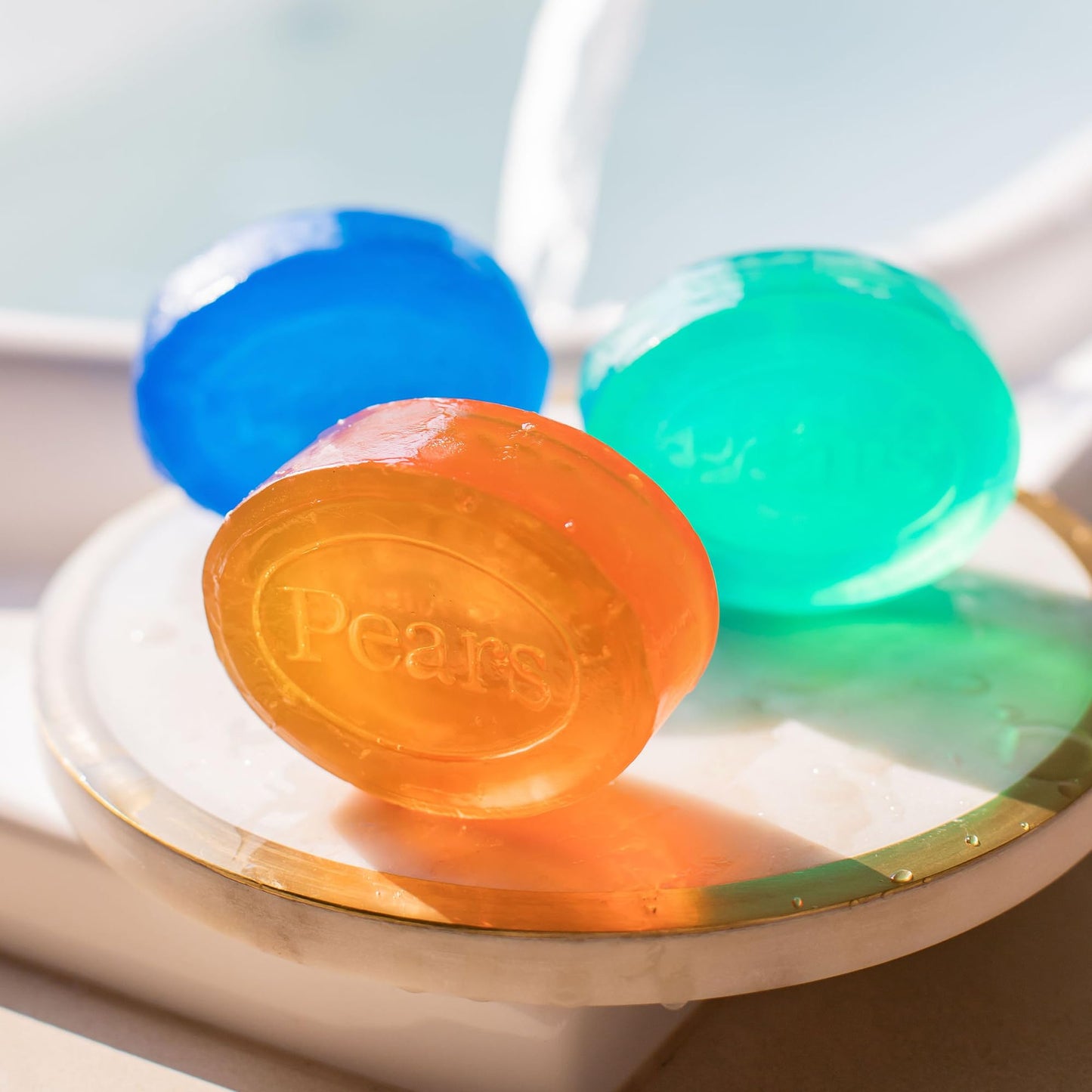 Pears Pure and Gentle with Glycerin and Lemon Flower Extracts - Green for Unisex - 3.5 oz Bar Soap