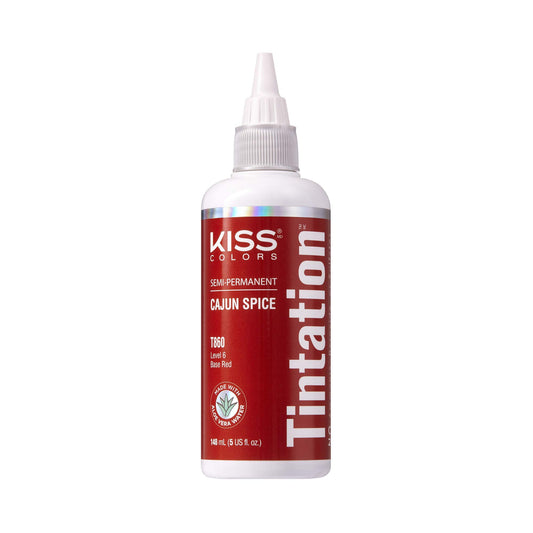 Red by Kiss Tintation Semi-Permanent Hair Color, Aloe Vera Water Based, Argan Oil, Olive Oil, Collagen & Keratin, Long-Lasting Color Dye (Cajun Spice