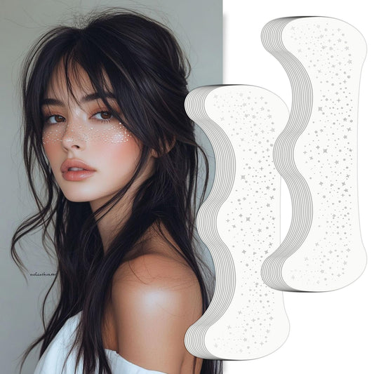 Wodelanle Glitter Freckles Face Tattoo, 24 Count Silver Face Glitter Speckles Makeup Patches, Glow Up Makeup Patches, Cute Glitter Freckles Makeup