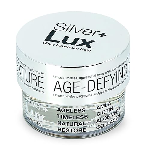 Lux Collection Edge Lux Silver+ Edge Control Gel 4C with Collagen, Aloe Vera, Castor Oil, Keratin, Biotin, and Olive Oil - Non-Flaking, Non-Greasy