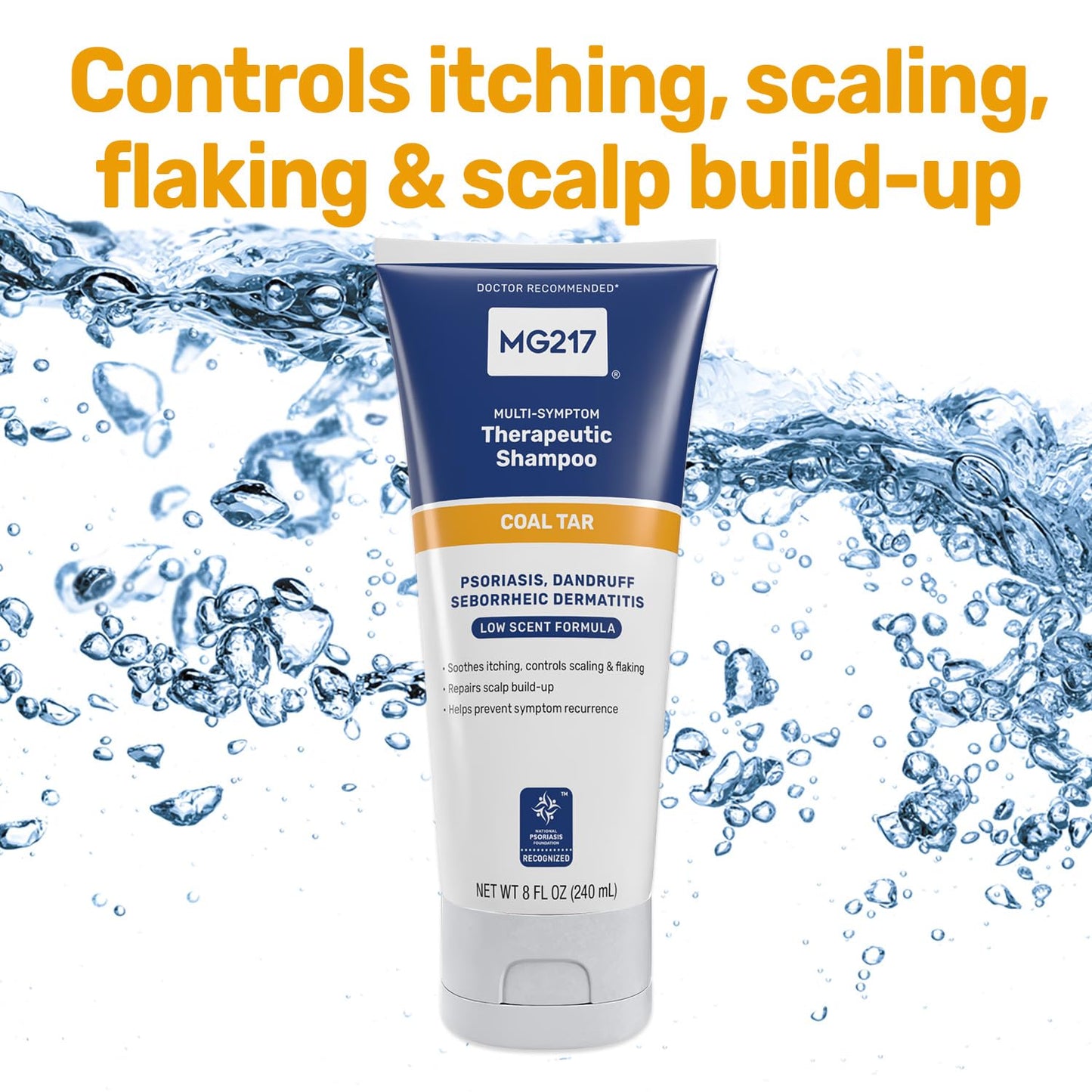 MG217 Psoriasis Shampoo with Coal Tar, Therapeutic Scalp Treatment, Controls Itching, Scaling, Flaking, Scale Buildup, Psoriasis Scalp Treatment, .5% Beauty and Personal Care MG217
