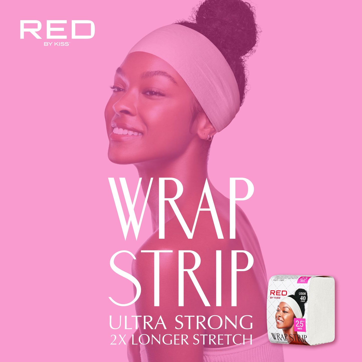 Red by Kiss Hair Wrapping Strip, Ultra Strong 2X Longer Stretch, 40 Strips, Suitable for Wet/Dry Hair, White, Styling Paper for Sleek Hairstyles Beauty and Personal Care Red by Kiss