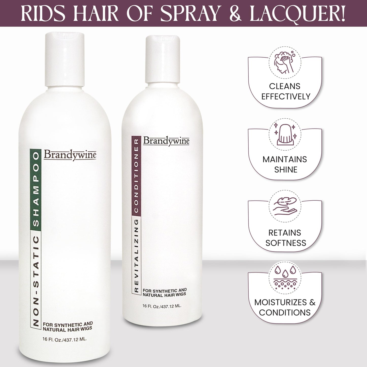 Non Static Shampoo & Revitalizing Conditioner 16 Ounce, Value Pack Bundle 2 items