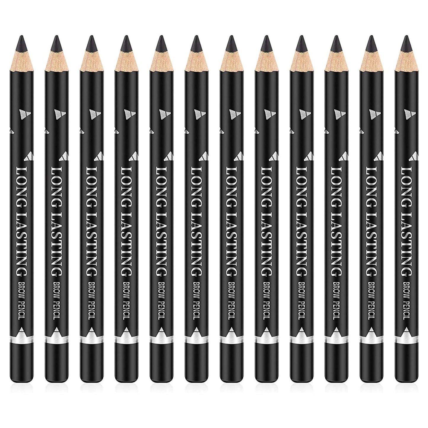 Go Ho 12 PCS Black Eyebrow Eyeliner Pencils,Sweatproof Eyebrow Pencil,Long-lasting Nice Color Eye Brow Gel Pen Makeup Brow Tint Sticks?Black?