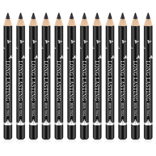 Go Ho 12 PCS Black Eyebrow Eyeliner Pencils,Sweatproof Eyebrow Pencil,Long-lasting Nice Color Eye Brow Gel Pen Makeup Brow Tint Sticks?Black? Beauty & Personal Care Go Ho