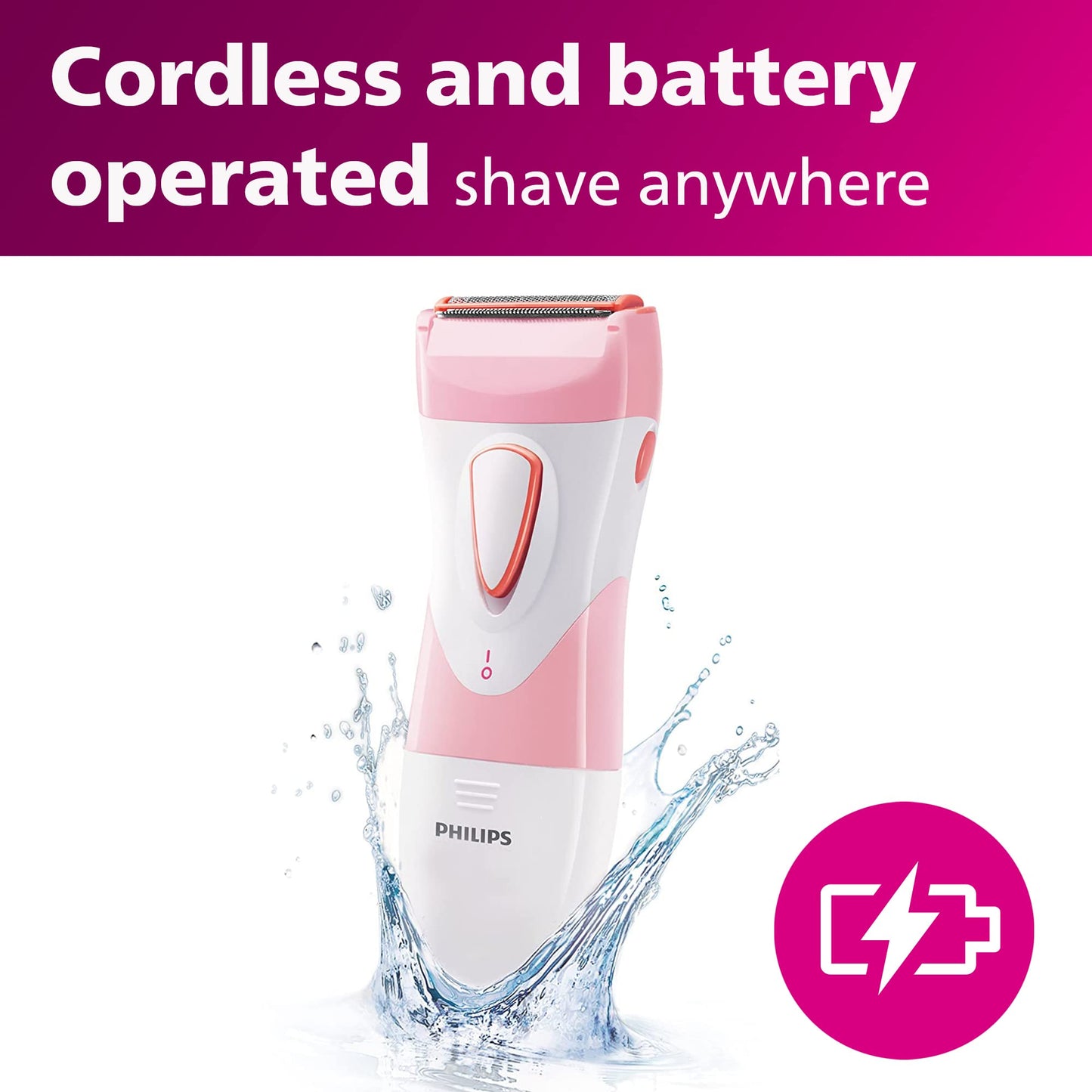 Philips SatinShave Essential Women’s Wet & Dry Electric Shaver for Legs & Body, Cordless, with Hypoallergenic Foil, HP6306/50 Beauty and Personal Care Philips