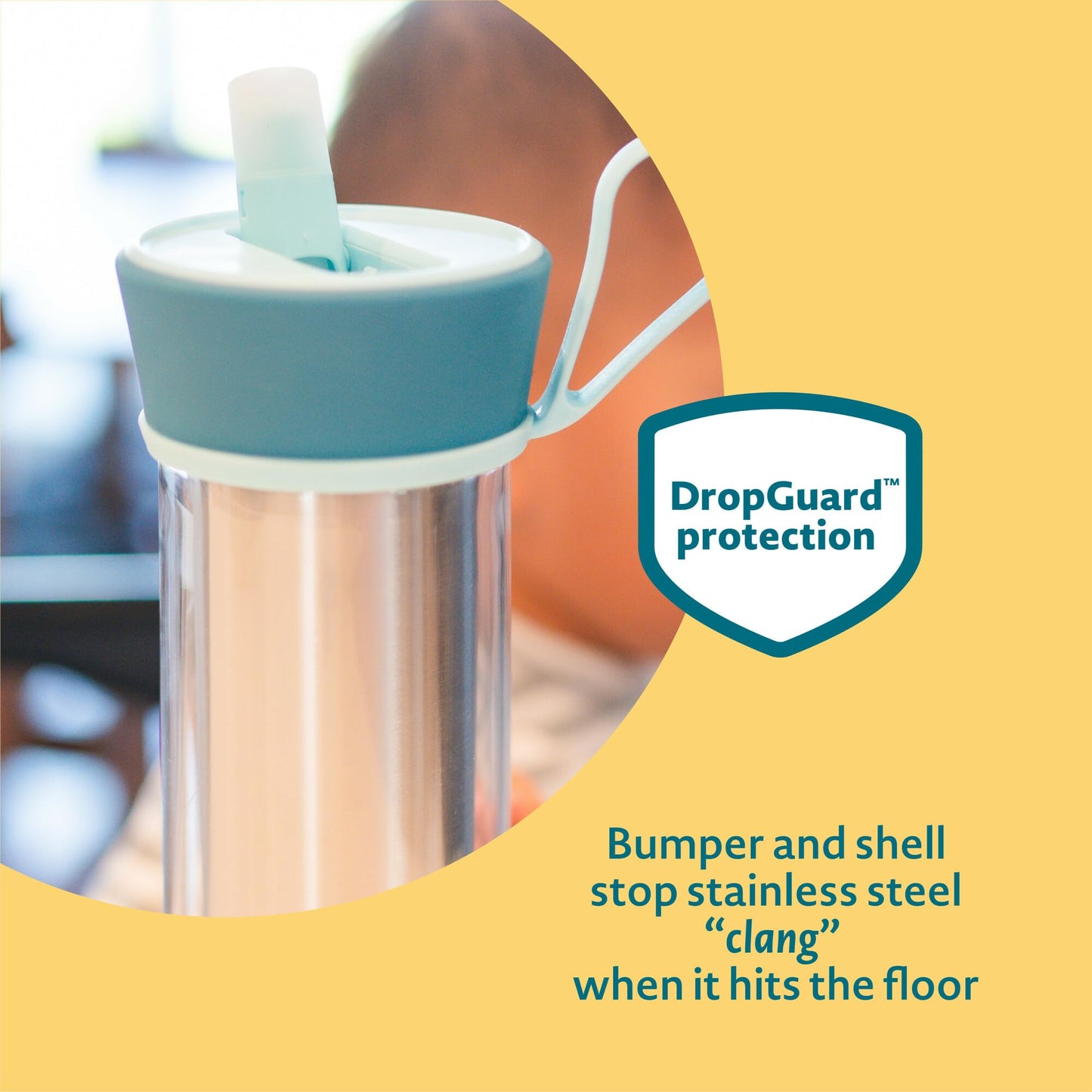 The First Years CoolCore Insulated Kids Water Bottle - Stainless Steel With Straw - Silicone Spout Leak Proof - for School